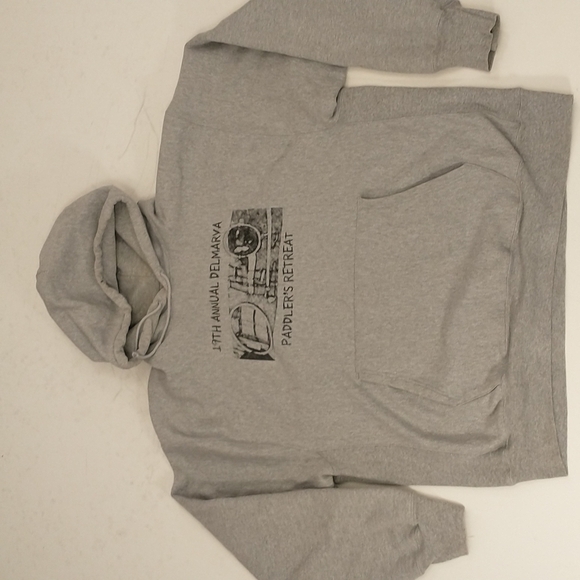 Vintage Champion Reverse Weave Hoodie Sweatshirt XL Paddlers Retreat Gray Heathe - Picture 1 of 7